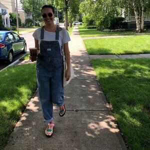 Light wash Levi's overalls